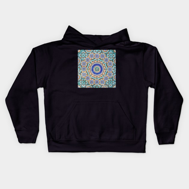 Persian Ceramic Design 55 Kids Hoodie by SilkMinds